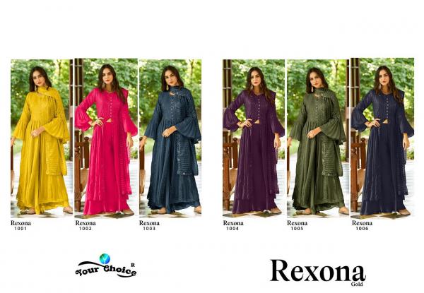 Your Choice Rexona Gold Exclusive Chinon Designer Salwar Suit Collection